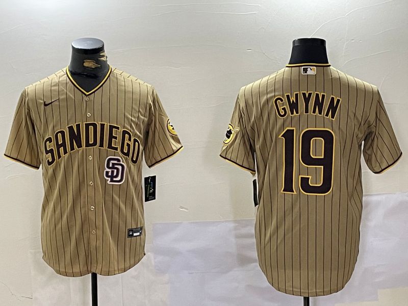 Men San Diego Padres #19 Gwynn Browm Stripe Game 2024 Nike MLB Jersey style 5